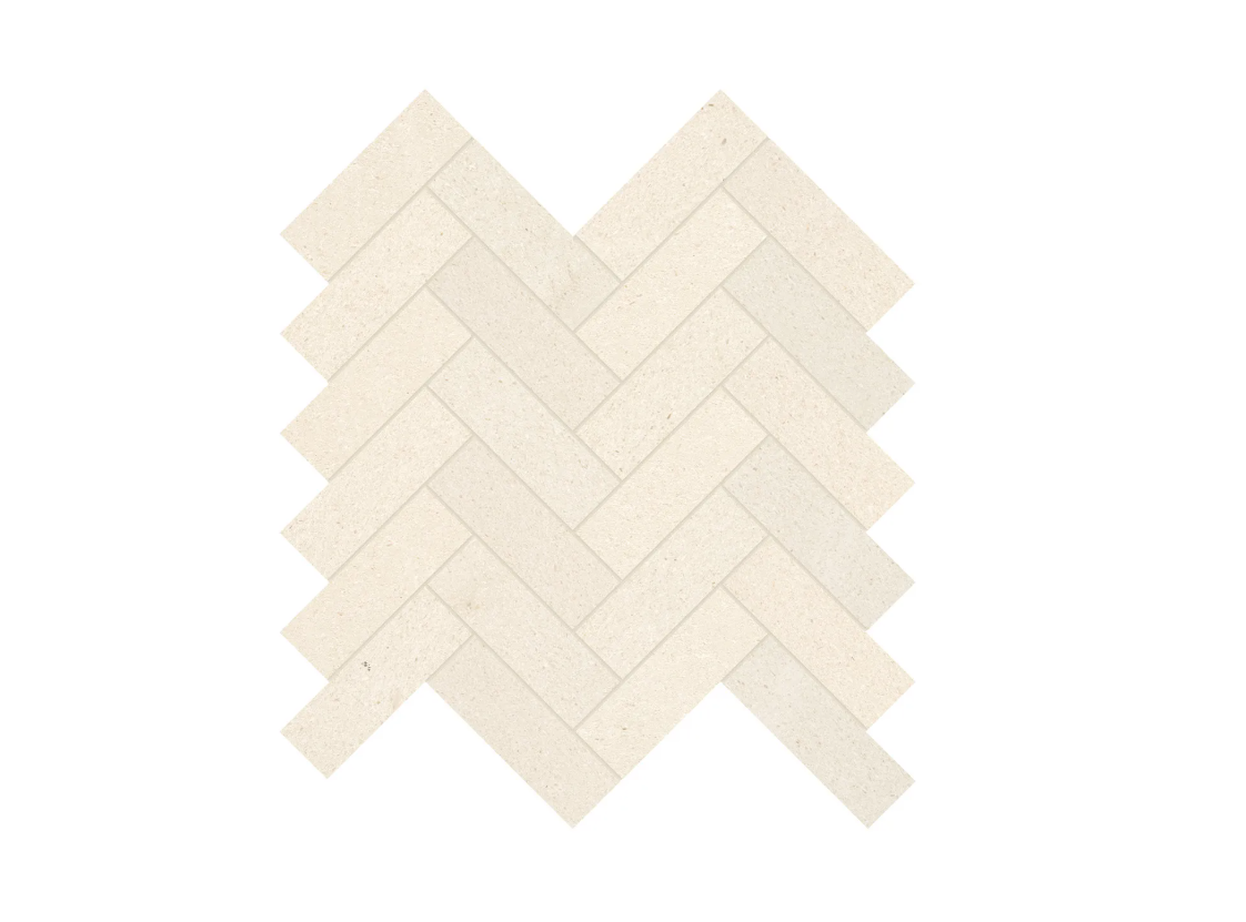 Serene Ivory -Limestone 1.25x4 Herringbone Mosaic Honed