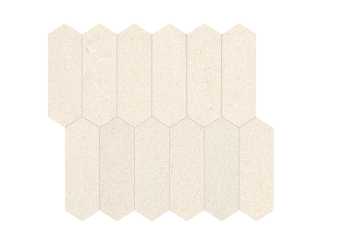Serene Ivory -Limestone 2x6 Picket Mosaic Honed